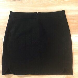 J. Crew Black Wool Skirt w scallop slits